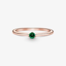 Pandora PANDORA Rose Ring, Solitaire, Green Crystal - Size 56