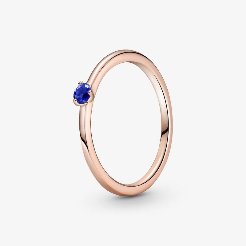 Pandora PANDORA Rose Ring, Solitaire, Blue Crystal - Size 56