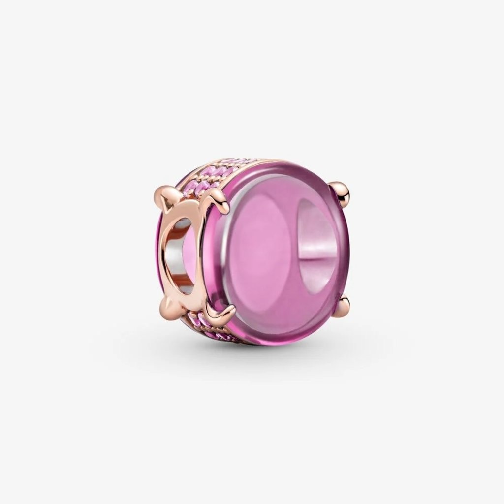 Pandora PANDORA Rose Charm, Oval Cabochon, Pink Crystals & Synthetic Sapphire