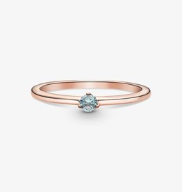 Pandora PANDORA Rose Ring, Solitaire, Light Blue CZ - Size 54