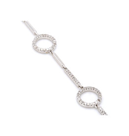 American Jewelry 14k White Gold .51ctw Diamond Ladies Circle Bracelet