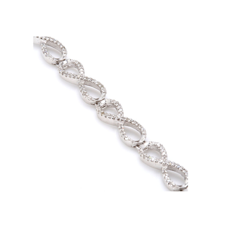 American Jewelry 14k White Gold .75ctw Diamond Ladies Infinity Bracelet