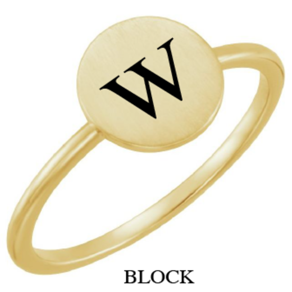 American Jewelry Round Disc Engravable Signet Ring