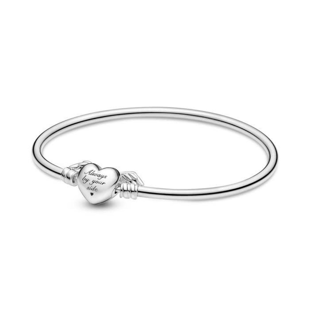 Bangle, Winged Heart Clasp - 19 cm 7.5 in - Jewelry