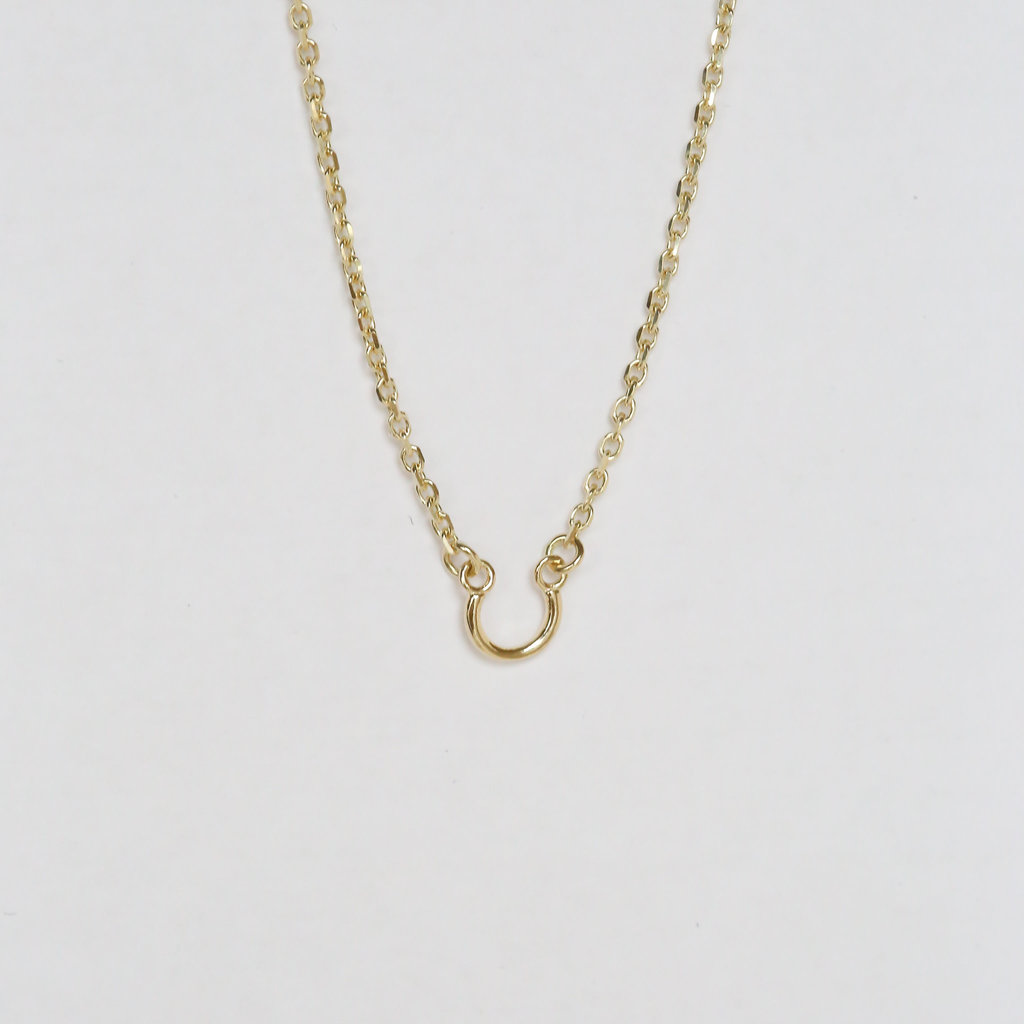 American Jewelry 14K Yellow Gold Saddle Pendant Chain (16-18")