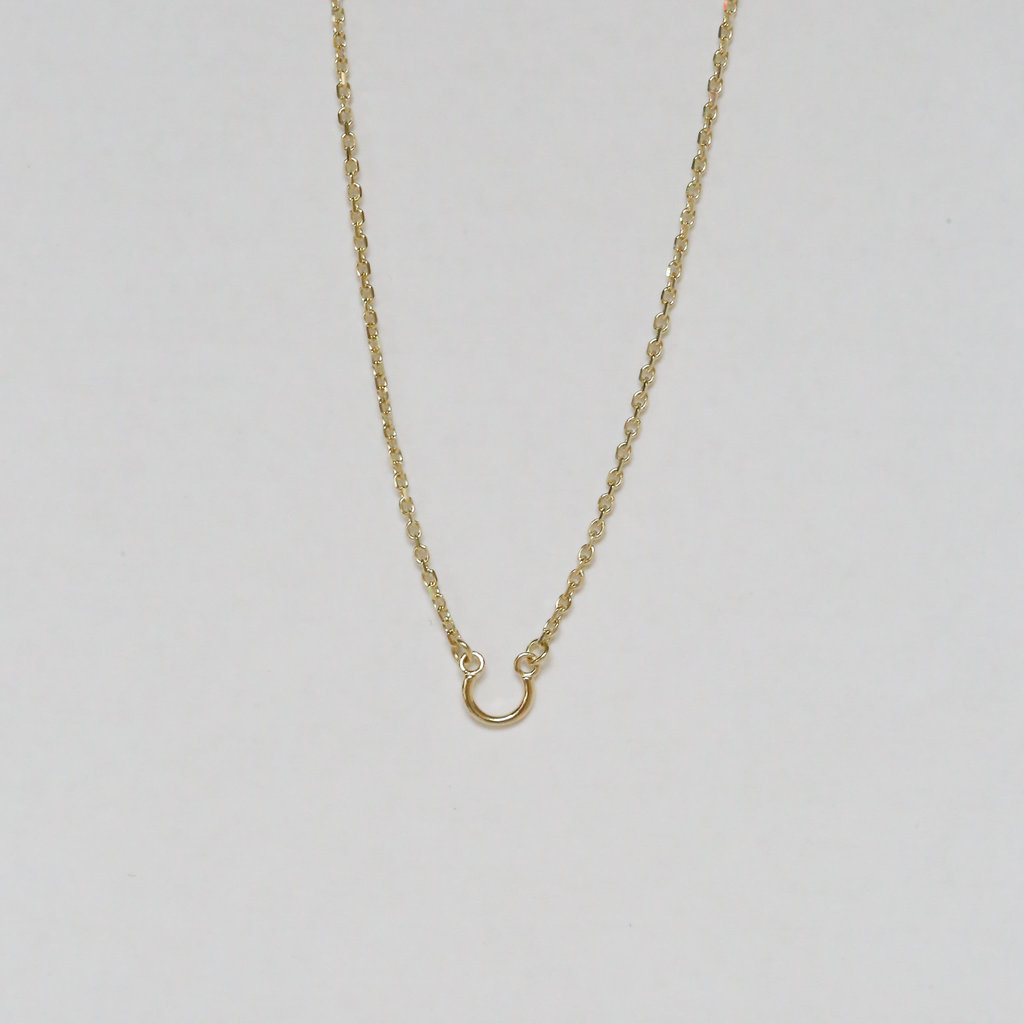 American Jewelry 14K Yellow Gold Saddle Pendant Chain (16-18")