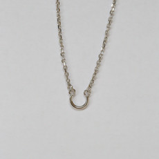 American Jewelry 14K White Gold Saddle Pendant Chain (16-18")
