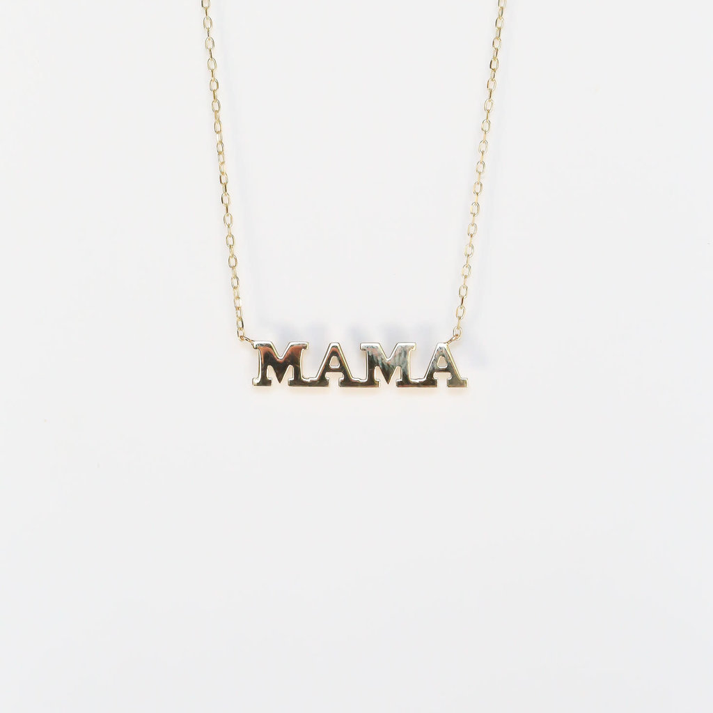 Mama Letter Necklace in Solid 10K Gold - FOURTRUSS