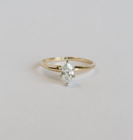 American Jewelry 14K Yellow Gold 2/3ct I/SI1 Marquise Solitaire Engagement Ring (Size 7.25)