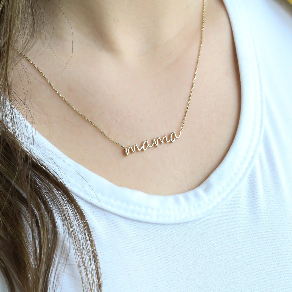 Mama Script Pendant Personalised Necklace