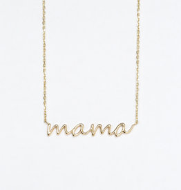 American Jewelry Mama Script Gold/Diamond Necklace