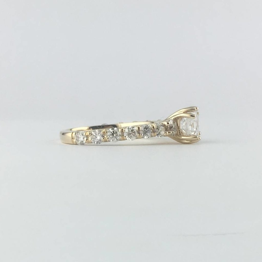 American Jewelry 14k Yellow Gold 1.12ctw Diamond Semi Mount Engagement Ring (Sz 7)