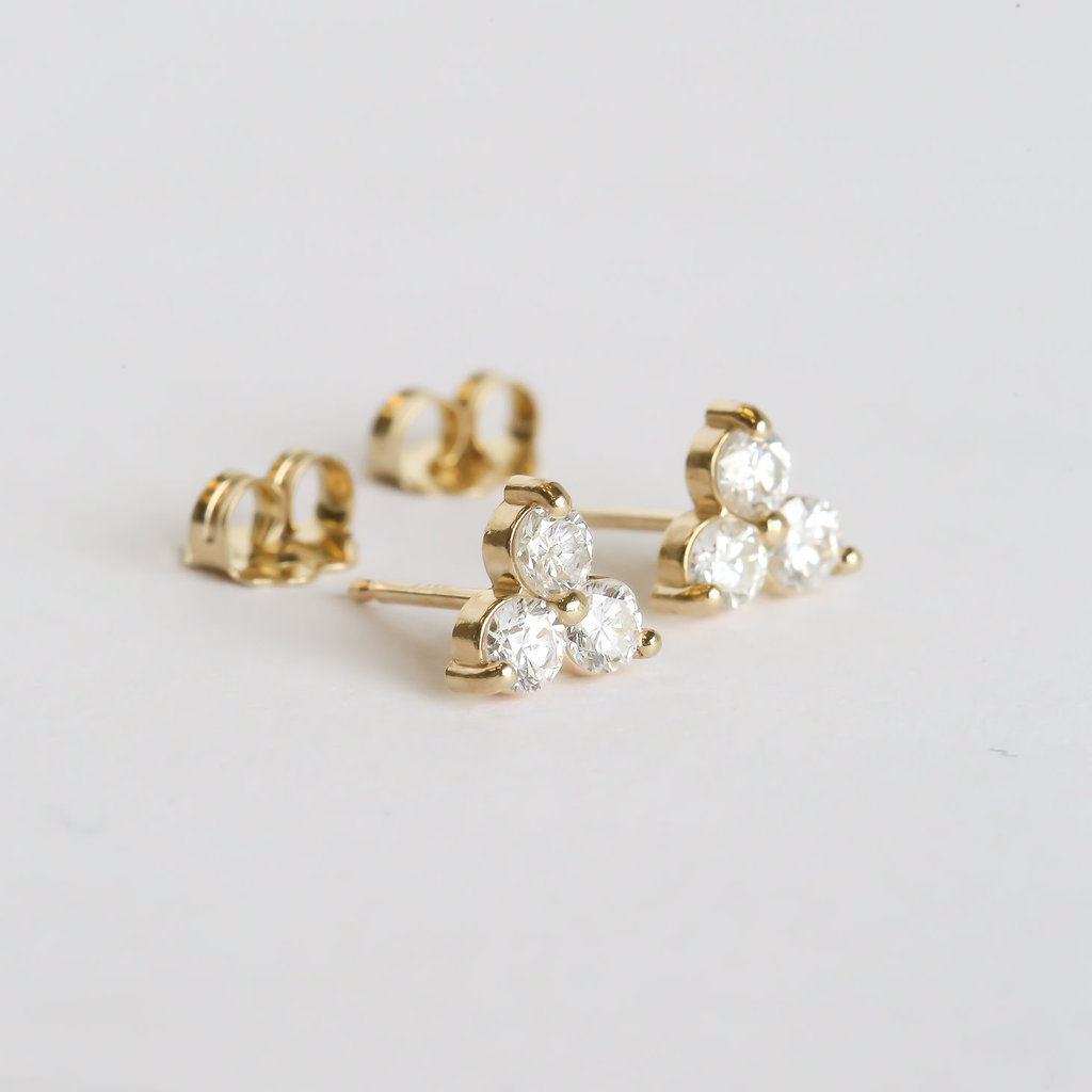 Diamond Trio Stud Earrings - American Jewelry