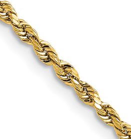 American Jewelry 10K Yellow Gold 3.8mm Rope Chain Bracelet (8")