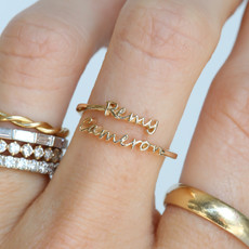 American Jewelry Custom Double Name Wrap Ring