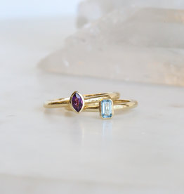 American Jewelry Bezel Gemstone Stackable Ring