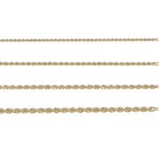 American Jewelry Solid Diamond-Cut Rope Chain