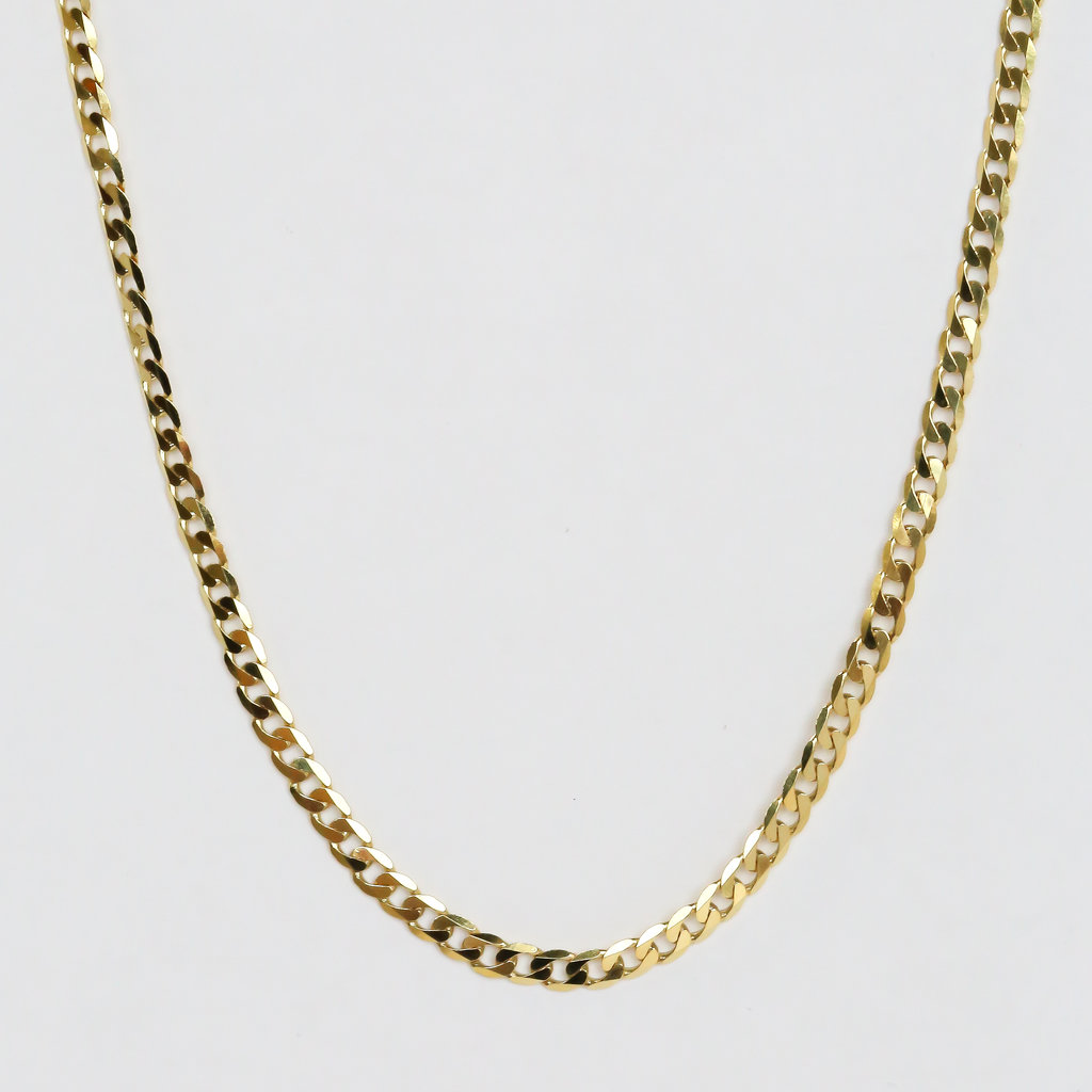 American Jewelry Solid Beveled Curb Chain