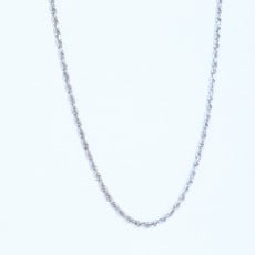 American Jewelry 10K White Gold 2.75mm Diamond Cut Rope Chain (18")