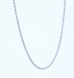 American Jewelry 10K White Gold 2.75mm Diamond Cut Rope Chain (18")
