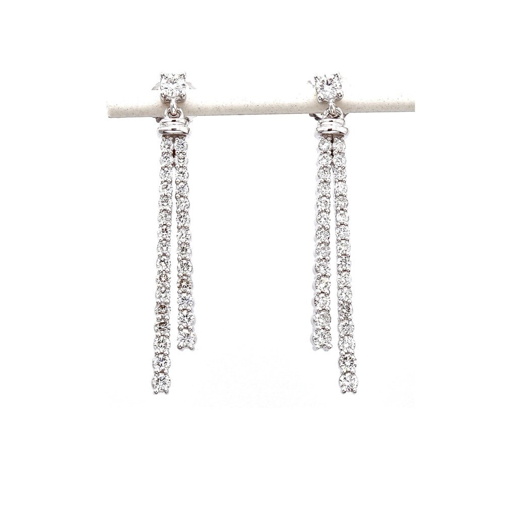 American Jewelry 14k White Gold 1.23ctw Diamond Dangle Earrings