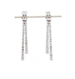 American Jewelry 14k White Gold 1.23ctw Diamond Dangle Earrings