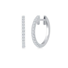 American Jewelry 14k White Gold .40ctw Diamond Hoop Earrings