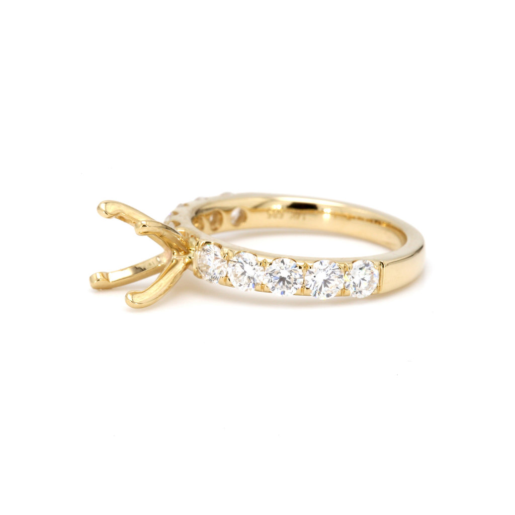 American Jewelry 14k Yellow Gold 2.55ctw Diamond Semi Mount Engagement Ring (Size 6.5)