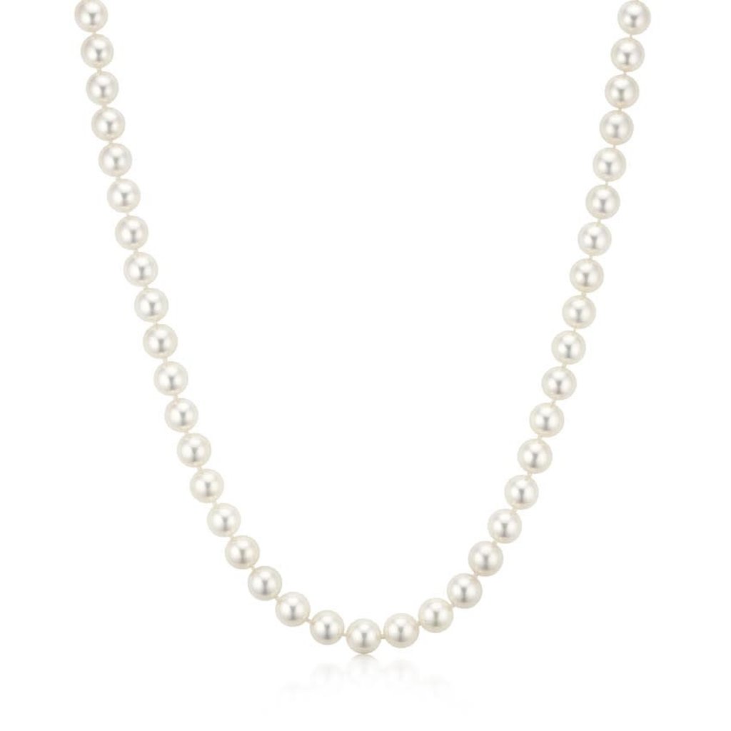 American Jewelry 14k White Gold 20" 6-6.5mm Akoya Pearl Strand Necklace