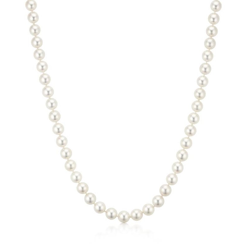American Jewelry 14k White Gold 5-5.5mm Akoya Pearl Strand Necklace (18")
