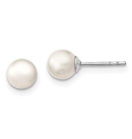 American Jewelry 14k White Gold 5-5.5mm Akoya Pearl Stud Earrings