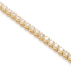 American Jewelry 14k Yellow Gold 2.55ctw Round Brilliant Diamond Tennis Bracelet