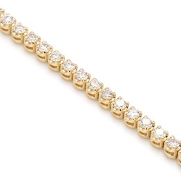 American Jewelry 14k Yellow Gold 2.55ctw Round Brilliant Diamond Tennis Bracelet