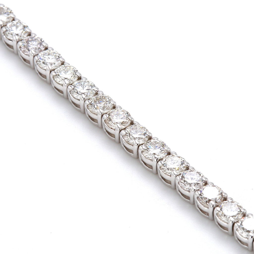 American Jewelry 14k White Gold 7.75ctw Round Brilliant Diamond Tennis Bracelet