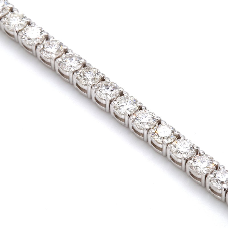 American Jewelry 14k White Gold 8.22ctw Round Brilliant Diamond Tennis Bracelet