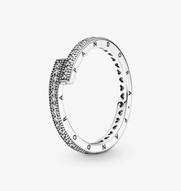 Pandora PANDORA Ring, Sparkling Overlapping, Clear CZ - Size 56