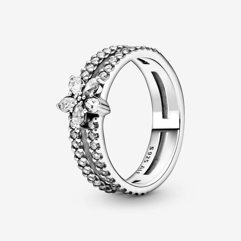 Pandora PANDORA Ring, Sparkling Snowflake, Clear CZ - Size 52