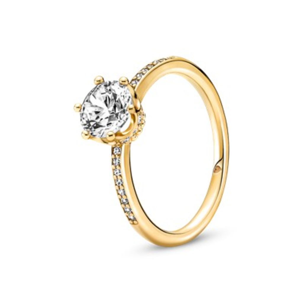 Pandora PANDORA Shine Ring, Clear Sparkling Crown, Clear CZ - Size 54