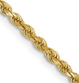 American Jewelry 14K Yellow Gold 3.2mm Diamond Cut Rope Chain (18")