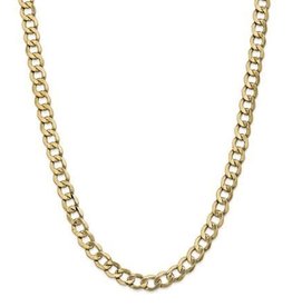 American Jewelry 14K Yellow Gold 4.2mm Beveled Curb Chain (18")