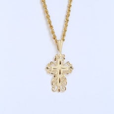 American Jewelry 14K Yellow Gold Cross Pendant (Chain Not Included)