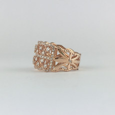 American Jewelry 14k Rose Gold 1.10ctw Diamond Open Lace Band