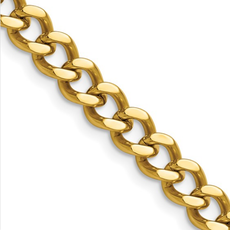 American Jewelry Stainless Steel Yellow IP-Plated 22" 7.5mm Curb Link Chain