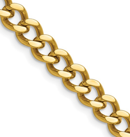 American Jewelry Stainless Steel Yellow IP-Plated 22" 7.5mm Curb Link Chain