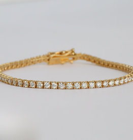 American Jewelry 14K Yellow Gold 3.35ctw Diamond Tennis Bracelet (7")