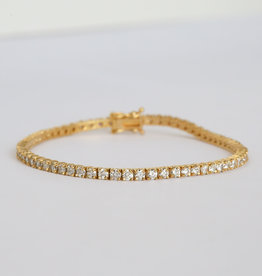 American Jewelry 14K Yellow Gold 4.44ctw Diamond Tennis Bracelet (7.5")