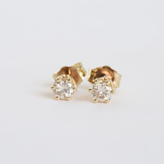 American Jewelry 14K Yellow Gold .40ctw 6 Prong Diamond Stud Earrings