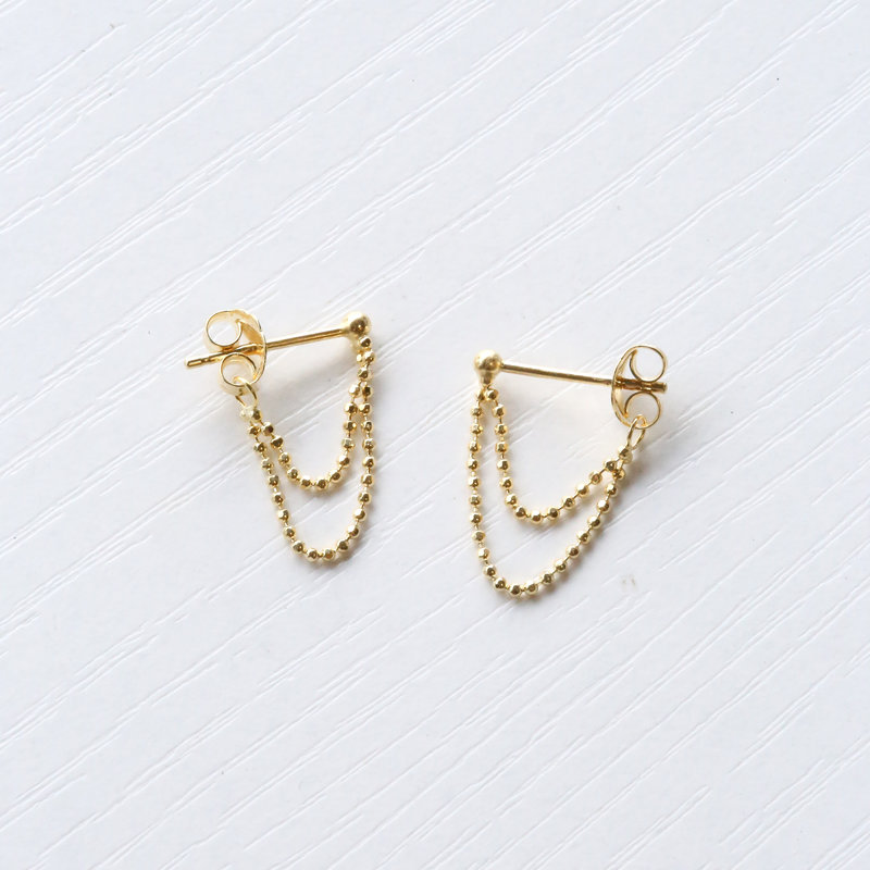 American Jewelry Bead Chain Drop Stud Earrings