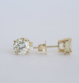 American Jewelry 14K Yellow Gold 2.00ctw K/SI Diamond Stud Earrings