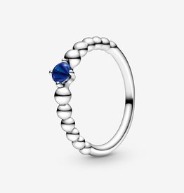 Pandora PANDORA Ring, Sea Blue Beaded, Topaz - Size 58
